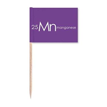 Imagem de Elementos Químicos Mesa de Período Metais de Transição Manganês Mn Bandeiras de Palito de Dente Marcador Topper Decoração de Festa