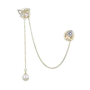 Imagem de KIZQYN Broche feminino camisa decote decoração luz atmosfera de luxo acessórios de vestuário broche de borboleta moda versátil acessório de fantasia