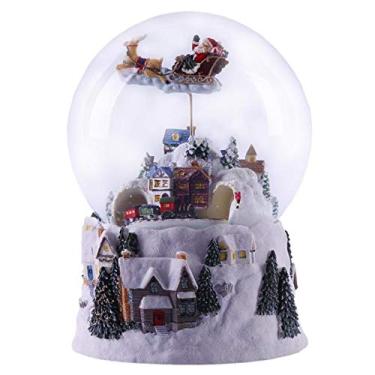 Imagem de neve Natal, gloNatal cristal, gloneve musical Natal, gloneve com glitter, bola cristal Papai Noel, caixa música para decoração