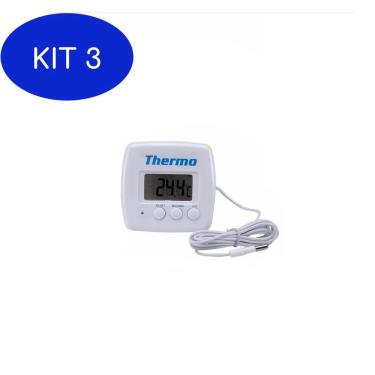 Imagem de Kit 3 Termômetro Digital Para Vacinas, Freezer, Geladeira,
