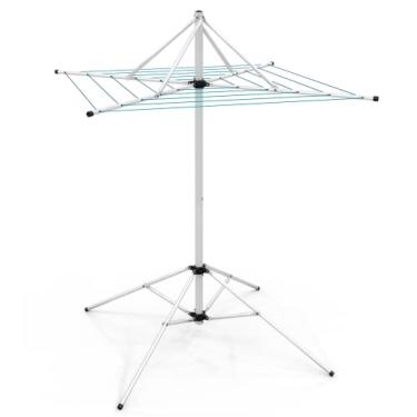 Imagem de Varal De Chão Aço Carbono Retrátil Giratório Reforçado 5 Cordas Durável Varal Sul