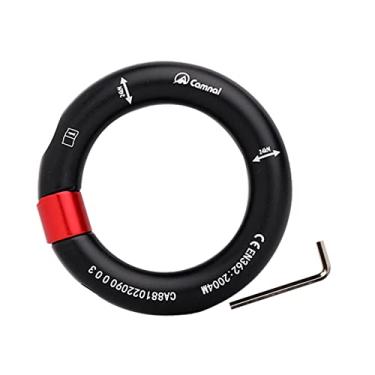 Imagem de Anel de Rappel de Alumínio 24kN, Anel de Tensão Perfeito Anel de Aberto Escalada O para Arborist Hammock Pack Slackline Adventure, Preto