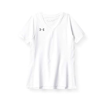 Imagem de Under Armour Camiseta de manga curta para voleibol Powerhouse, grafite (040)/branco, jovem pequeno