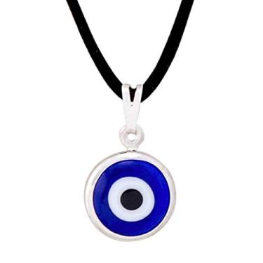 Imagem de Colar com Olho Grego 12mm - Sunshine Cristais Cor:Prata