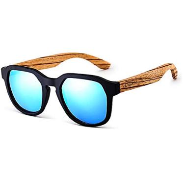 Imagem de Óculos de Sol Artesanal Madeira HU WOOD Polarizados com Proteção Uv400 (C3)