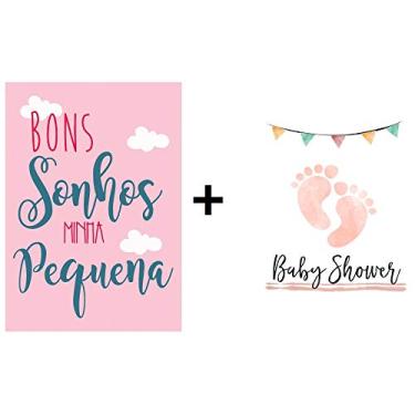 Imagem de Kit com 2 Placas Decorativas para Quarto Infantil Menina - Carisma