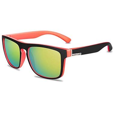 Imagem de Óculos de Sol Esportivo Quisviker Surf Polarizado UV400 (Verde e Laranja)