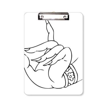 Imagem de Linha budista desenho padrão prancheta pasta bloco de escrita placa de suporte A4