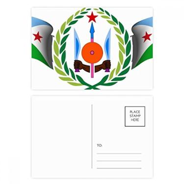 Imagem de Djibouti National Emblem Country Symbol Conjunto de cartões postais de aniversário para enviar cartões de agradecimento