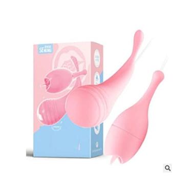 Imagem de 2 em 1 Ovo Vibratório Língua Real Ponto G Clitóris Estimulador Cabeça Dupla Brinquedos Sexuais Feminino Zatla Shop (Rosa)