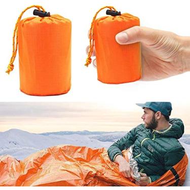 Imagem de Faruxue Saco de dormir de sobrevivência de emergência, cobertor de saco térmico ao ar livre, equipamento de sobrevivência portátil impermeável para camping, caminhadas, ao ar livre