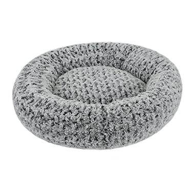 Imagem de jia cool Cama de cachorro, espuma de memória para donuts, cama para cães e gatos, espreguiçadeira ortopédica calmante para alívio das articulações para animais de estimação, lavável na máquina, forro à prova d'água, inclui brinquedo, cinza gradiente