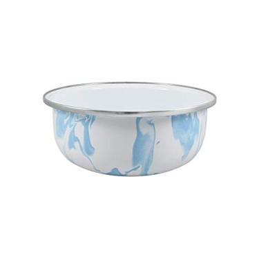 Imagem de Tigela Bojuda 18 Esmaltada Marmorizada Azul Claro - 1700 ml - Ewel
