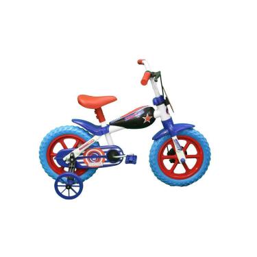 Imagem de Bicicleta Infantil A12 Tracktor America com Tanaquinho TK3 Track Branco/Azul