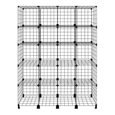 Imagem de Estante Balcão Expositor Aramado 20 Nichos Preto