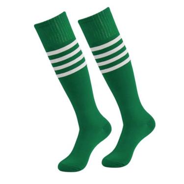 Imagem de Meia Colegial 3/4 Unissex com Listras 5 opções cores: Meião Cosplay Lolita