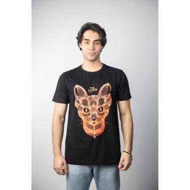 Imagem de Camiseta Me Gusta Gato 3D laranja frente Masculina-Masculino