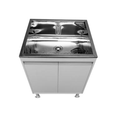 Imagem de Balcão Lavação 100% Mdf Com Tanque Inox 46lts 2 Portas