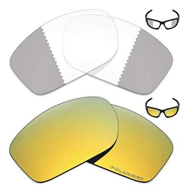 Imagem de 2 pares de lentes de reposição para óculos de sol Oakley Valve 2014 – Cinza Eclipse fotocromático/ouro 24K