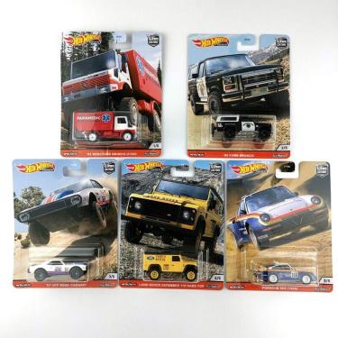 Imagem de Kit Hot Wheels Wild Terrain c/ 5 carrinhos pneus de borracha