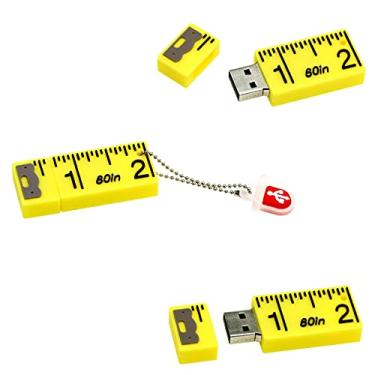 Imagem de Flash Drive de 16 GB – Flash Drive USB divertido – Régua Pendrive novidade – Thumbdrives (régua amarela)