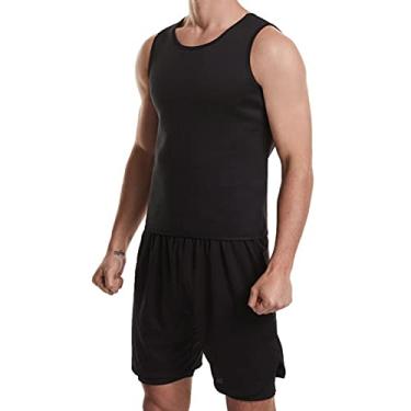 Imagem de Colete modelador masculino para sauna – Colete esportivo, sem mangas com alças largas para treino na academia