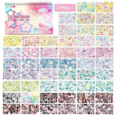 Imagem de 2500 peças adesivos de scrapbook 50 folhas Kpop photocard adesivos livro glitter autoadesivo decoração borboleta estrelas coração fitas adesivos deco livro para crianças meninas meninos decoração