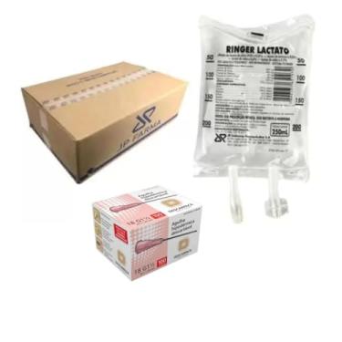 Imagem de 35 UNIDADES RINGER LACTATO 250 ML 1 CAIXA AGULHA 40X12 COM 100 UNIDADES
