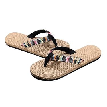 Imagem de PRETYZOOM 1 Par chinelos rasos sandálias trançadas para mulheres sandálias de meninas de areia sandália de verão sandália de praia espinha de peixe sandálias de dedo à beira-mar