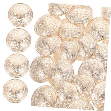 Imagem de STOBOK Vestir 30 Unidades de metal para casaco decoração botões de costura de metal dourado botões ocos para jaqueta jeans femininos vestido de camisa botões de bricolage Doss