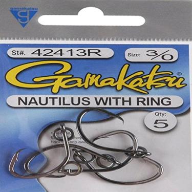 Imagem de Gamakatsu Ganchos circulares Nautilus com anel (pacote com 4), tamanho 3/0