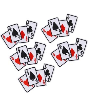 Imagem de Clothg Remendos de Cartas de Jogo para Jaquetas 5 Peças Remendo de Roupas Poker Ace Ferro Em Cartão de Jogo Aplique Diy Camiseta Adesivo de Tecido