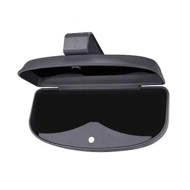 Imagem de Capa de óculos de sol para carro Mosiso, suporte de óculos ABS automotivo universal com clipe de proteção para óculos e organizador de armazenamento de capa dura com fecho magnético e grampo de cartão duploMOSISO cinza MO-EG-Case-Clip-SGray
