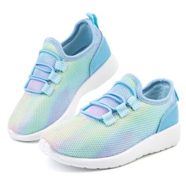 Imagem de HIITAVE Tênis infantil sem cadarço para caminhada, corrida, academia, tênis, Tie Dye azul-petróleo, 5 Toddler
