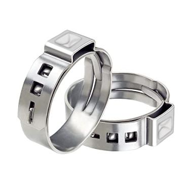 Imagem de Anéis de fixação PEX Cinch - 3/10.2 cm 50 peças de aço inoxidável Pex acessórios para conexões de encaixe de tubulação PEX