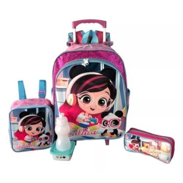 Imagem de Kit Mochila Escolar Luluca Pandinha Rodinhas Tam G Meninas