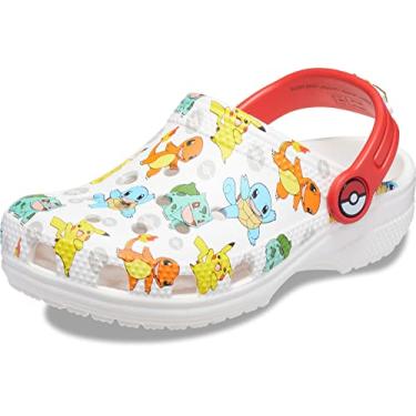 Imagem de Crocs Tamancos clássicos Pikachu, Pokémon para crianças K WHI/MLTI, branco/multi, numérico_35, unissex, tamanho 36
