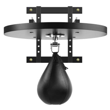 Imagem de WYGVNR Kit de plataforma de bolsa de velocidade ajustável com saco de pancada de velocidade e bolsa giratória profissional para treinamento de boxe, exercícios, fitness (madeira projetada)