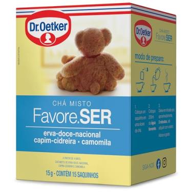 Imagem de Dr. Oetker Chá Misto, Favore.SER, Sabor Erva-Doce-Nacional, Capim-Cidreira e Camomila, Bebida Quente de Simples Preparo, 15 Sachês