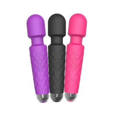 Imagem de Grupo ShopMix, Massageador Vibratório USB Vibrador Silencioso 8 Intensidades Cor:Preto