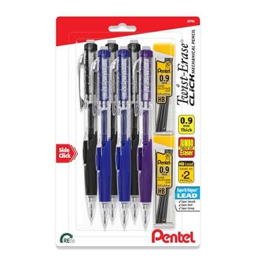 Imagem de Pentel Lapiseira Twist-Erase Click (0,9 mm), pacote com 6 lápis com 2 refis de chumbo (PD279TLBP6M)