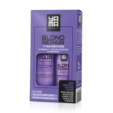 Imagem de Kit de Reparação Blond Repair Bio.Restore para Cabelos Loiros, Shampoo Iluminador 280ml, Condicionador 200ml, Yama Beauty