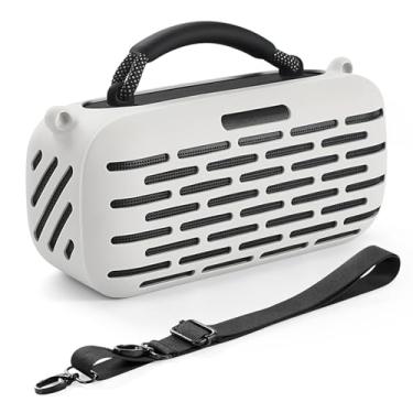 Imagem de HUAYUWA Capa de silicone para alto-falante compatível com Bose SoundLink Max, capa protetora para alto-falante Bluetooth sem fio portátil com alça de ombro (cinza)