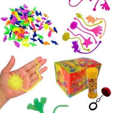 Imagem de Coleção Genérica de Brinquedos Infantis, Dia das Crianças: 20 Bichinhos que Cresce na Água, 20 Gruda Gruda na Parede, 20 Bolhas de Sabão