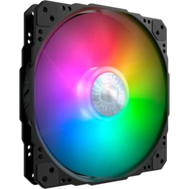 Imagem de Cooler Master SickleFlow 200 ARGB Gen 2 Ventilador de estrutura quadrada, LEDs personalizáveis, lâmina de curva de equilíbrio de ar, rolamento selado, controle PWM para gabinete de computador