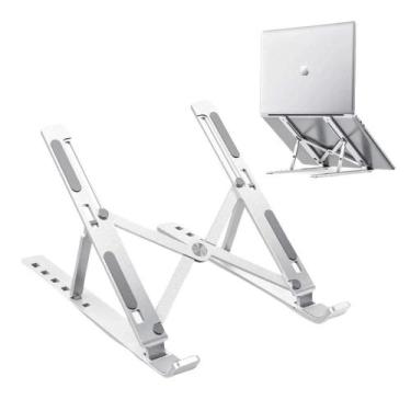 Imagem de Suporte Para Notebook Alumínio Ajustável Dobrável - Conforto Q-1019 - 
