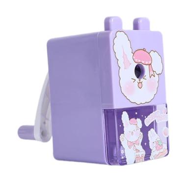 Imagem de Bothyi Apontador de Lápis Manual, Apontador de Lápis de Manivela Apontador de Lápis Colorido Portátil para Crianças, Escola, Sala de Aula, Casa, Coelho Morango