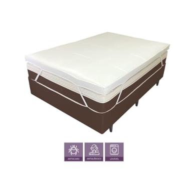Imagem de Pillow Top Solteiro Branco Protetor Capa De Colchão Macio 1200 gramas Manta Siliconada Tecido 200 fios