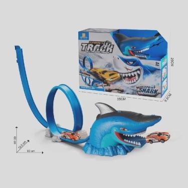 Imagem de Pista De Carrinho Infantil Com Looping Ataque Do Tubarão - Toy king - 