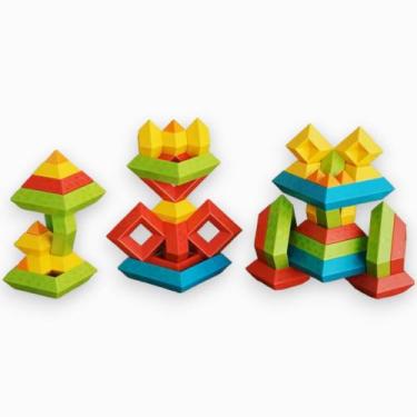 Imagem de Brinquedo De Montar Formas Geométricas Peças Cognitivo ABS Para Aprend